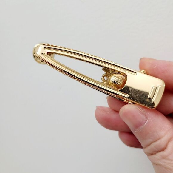2/$20 Brand New Gold Tone Rhinestone Deer Hair Clip - Picture 4 of 5